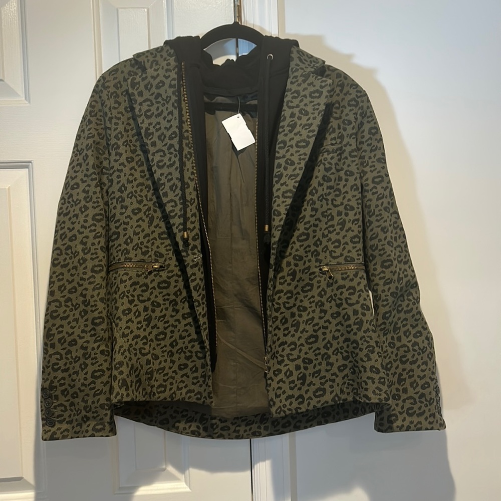 Blazer with detachable hoodie